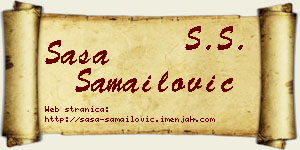 Saša Samailović vizit kartica